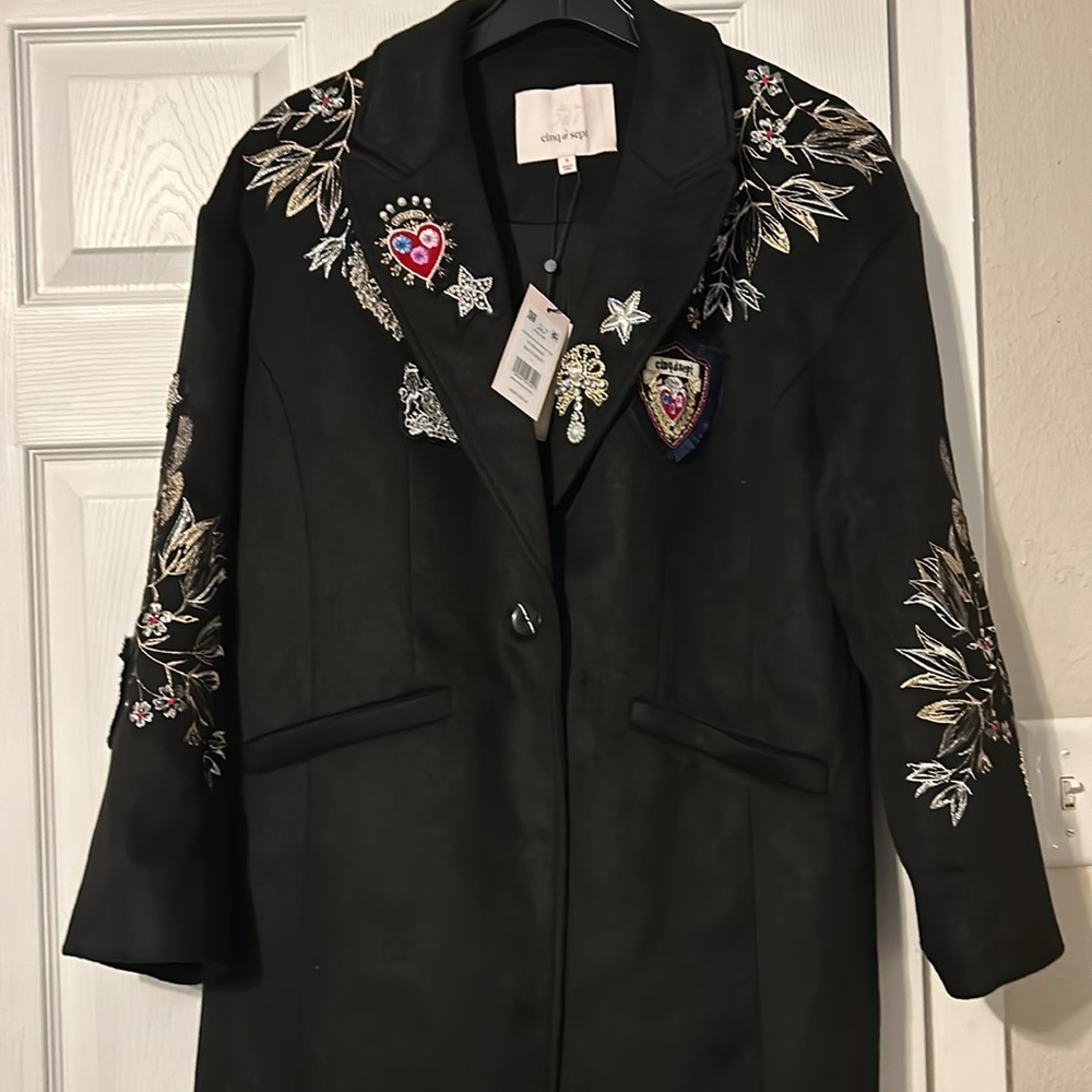 Sale. New cinq a sept embellished coat - Picture 4 of 10